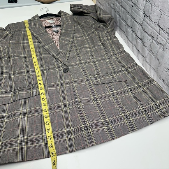 NEW Sundance Whitman Gray Plaid blazer Cotton Linen Sz XXL NWOT - Picture 3 of 9
